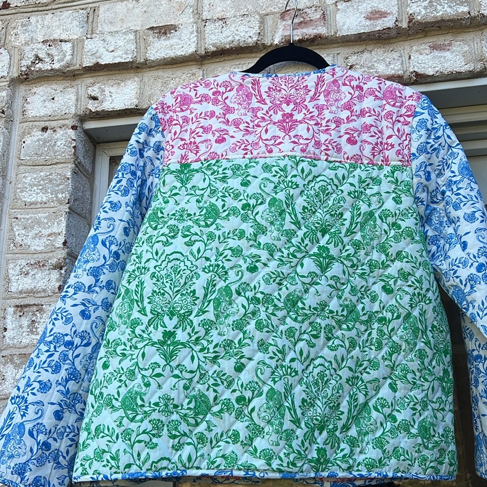 Roller Rabbit Multicolor Block Print Cotton Quilt… - image 8